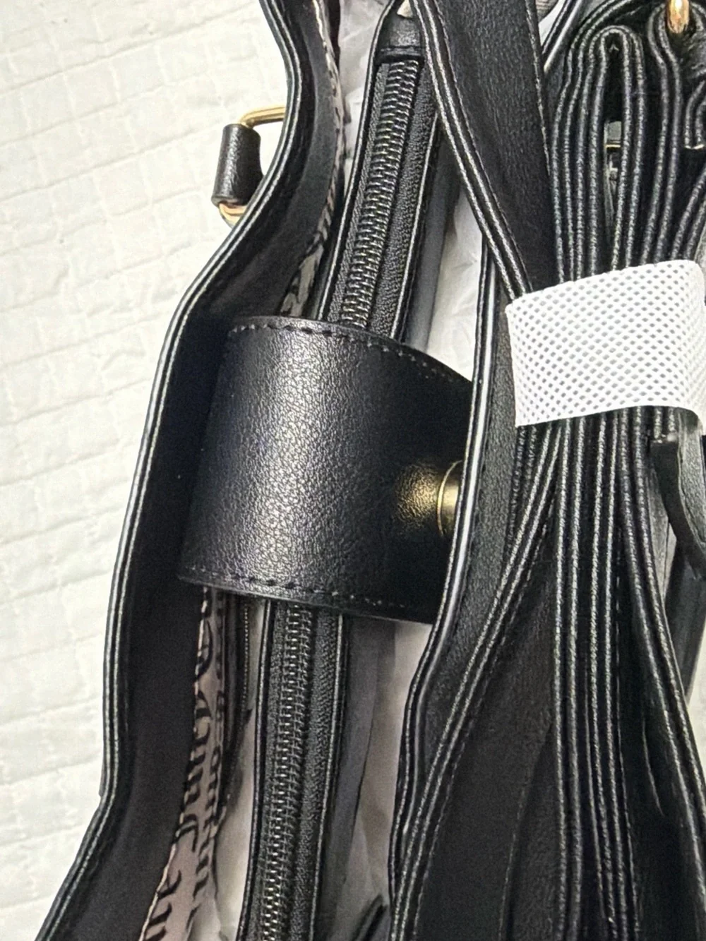Juicy Couture Black Checkerboard Satchel Crossbody Bag NWT - Picture 7 of 10